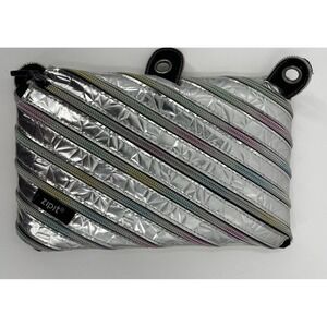 Zipit Continuous Zip 3-Ring Binder Pencil Case Silver Rainbow